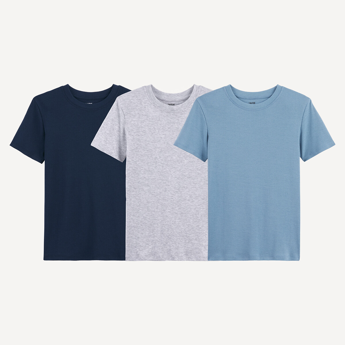 Pack of 3 Plain Cotton Short Sleeve Vests, LA REDOUTE COLLECTIONS