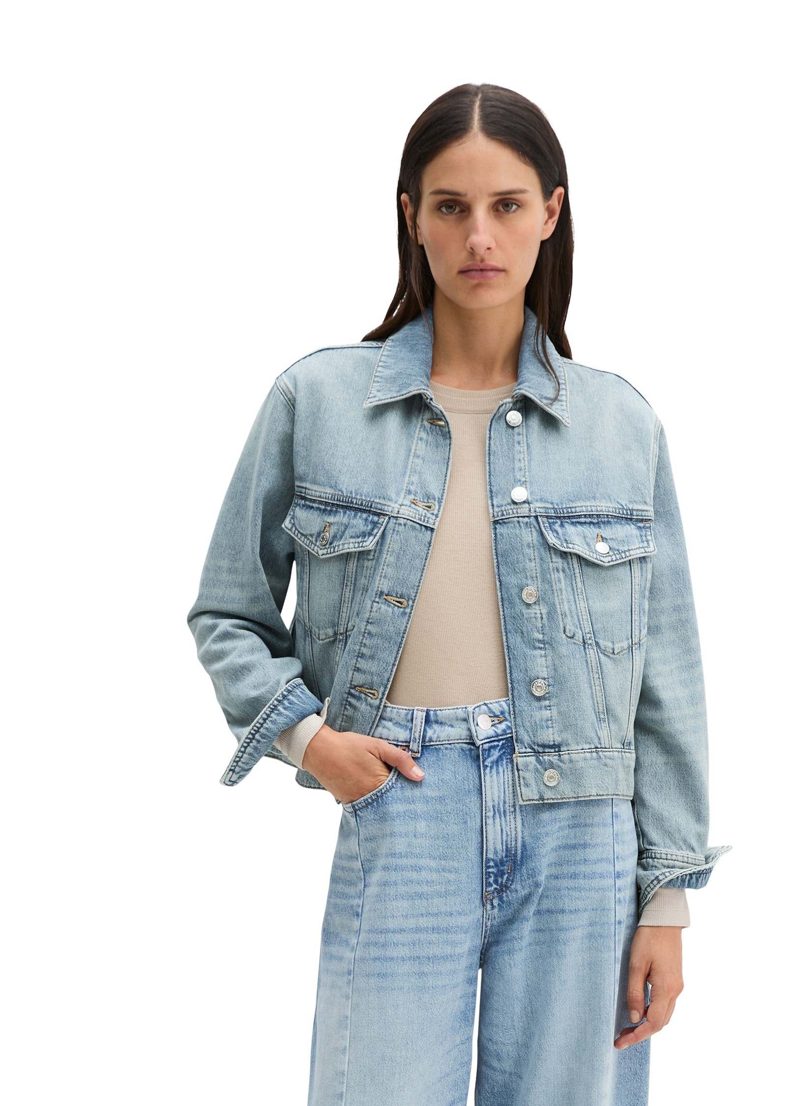 Veste en jean relaxed en pur coton organique, MARC O'POLO