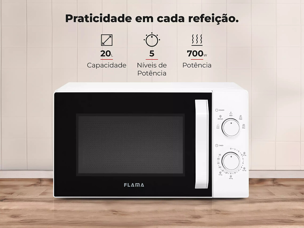 Micro-ondas 20L Branco 1807FL, FLAMA, FLAMA