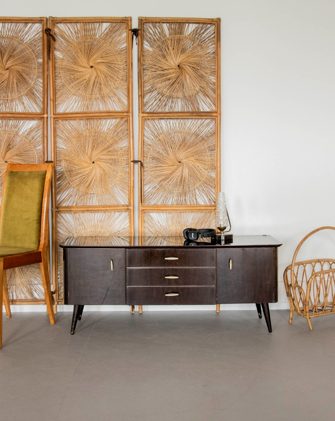 Enfilade au bois plaqué noir Margaret N°465 - Bon état, DEBONGOUT
