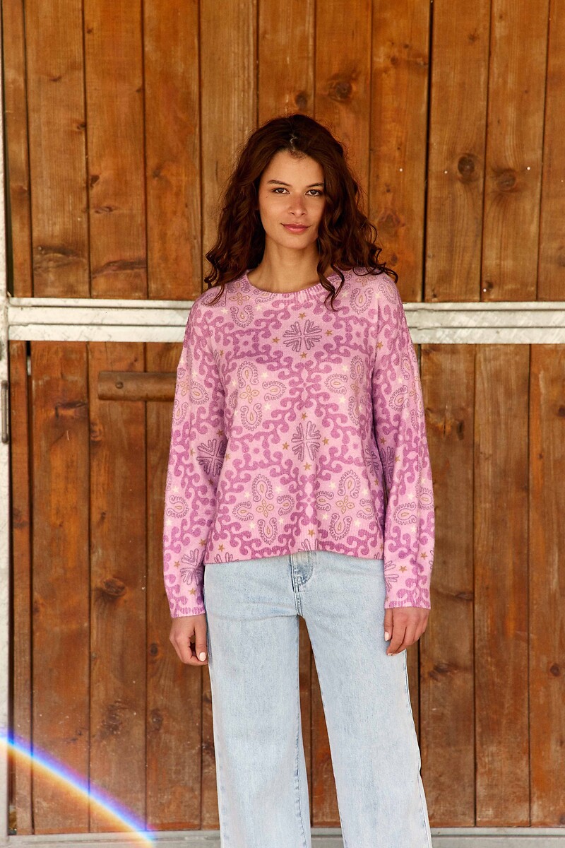 Pull col rond imprimé bandana, MADY, LA PETITE ETOILE