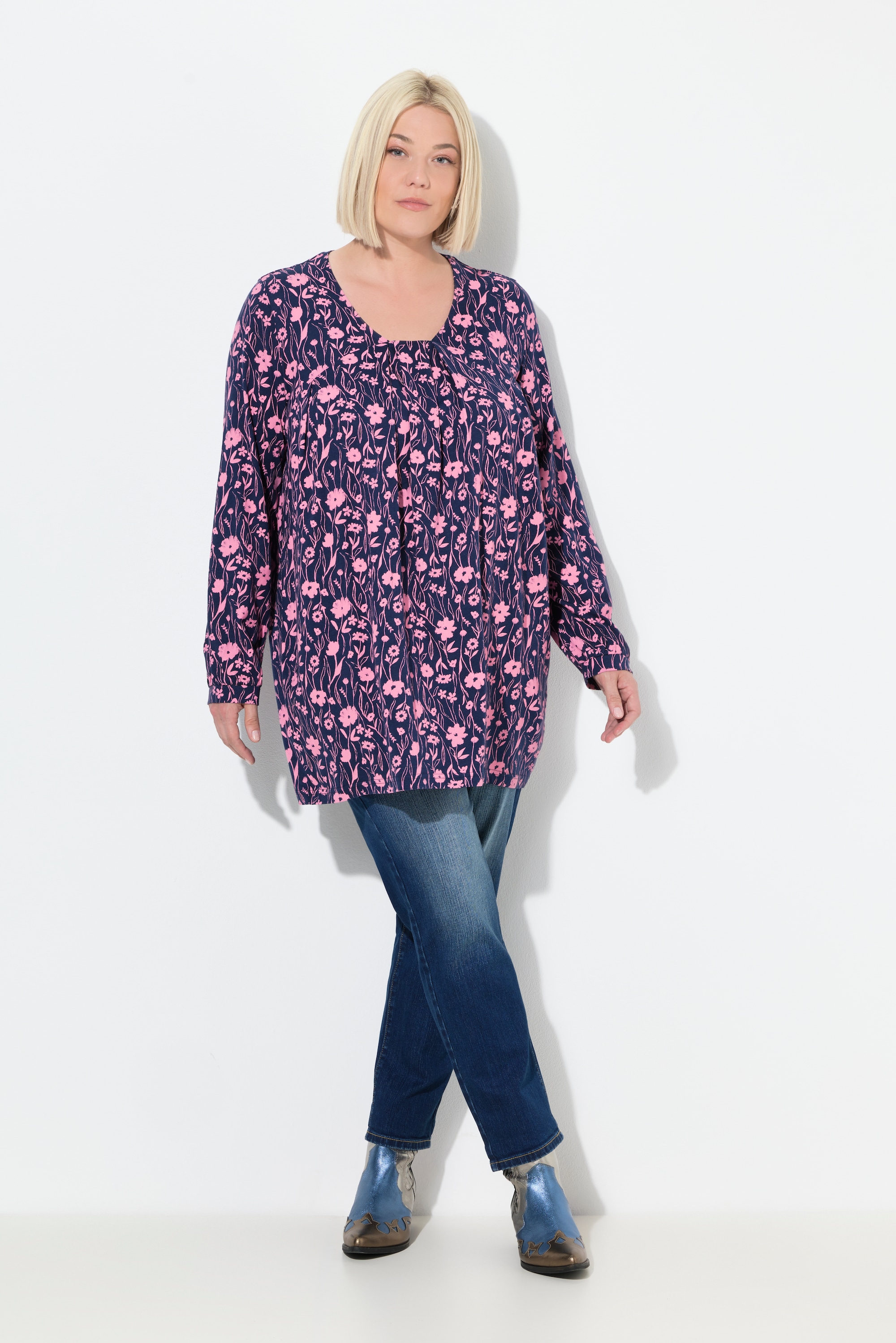 T-shirt avec plis fantaisie, ULLA POPKEN