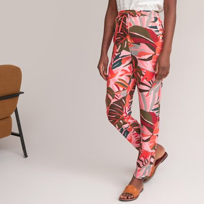 Floral Print Peg Trousers, Length 28.5" ANNE WEYBURN