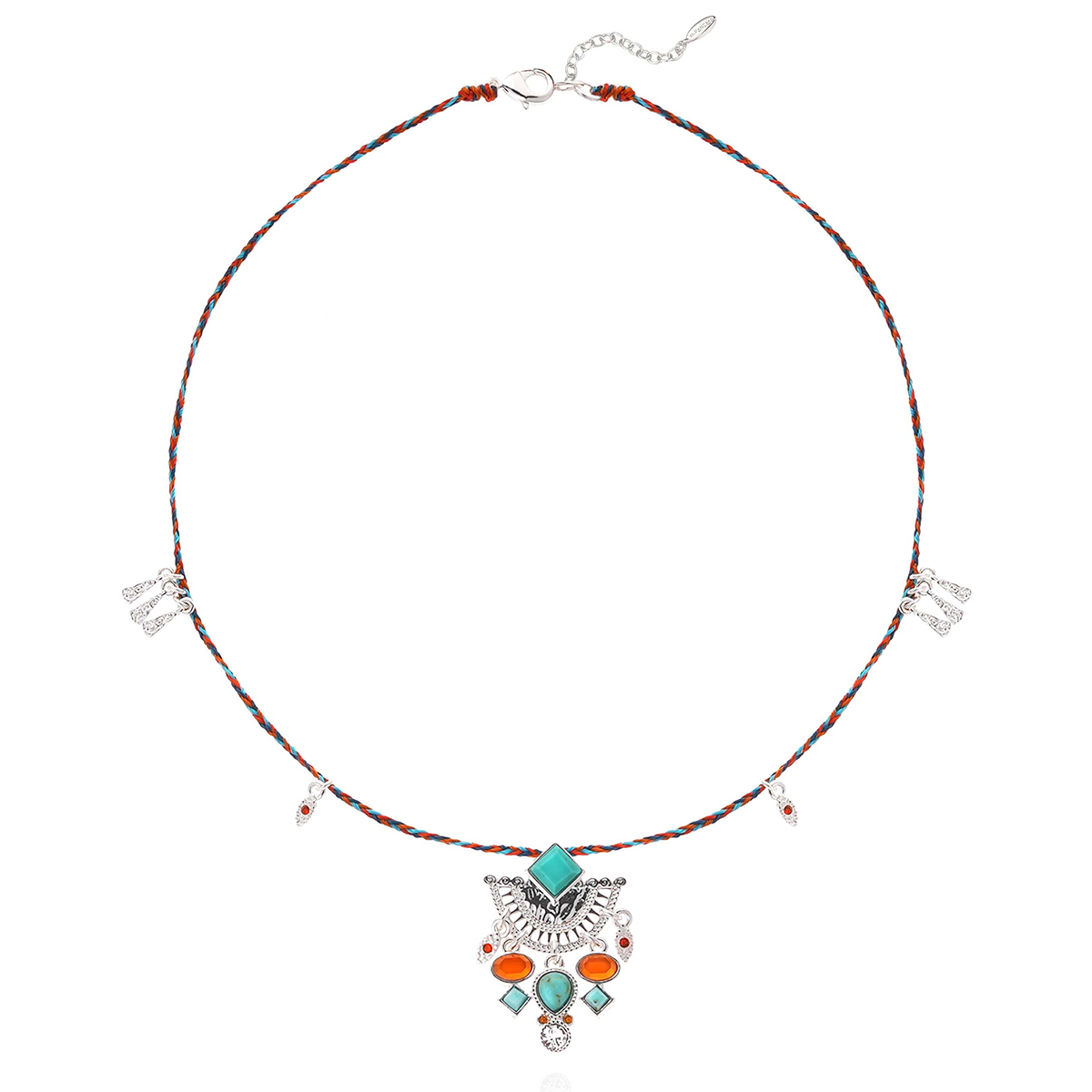 Collier ras de cou avec perles cabochon central et pampilles KOSTA, HIPANEMA
