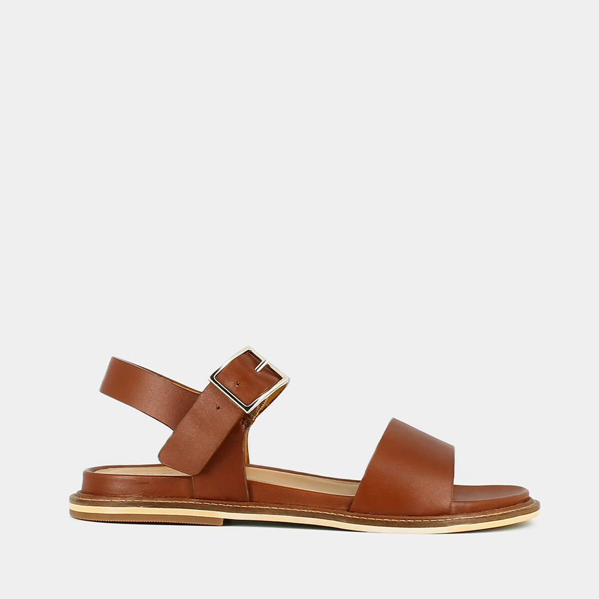 Acco Leather Flat Sandals with Touch ’n’ Close Fastening