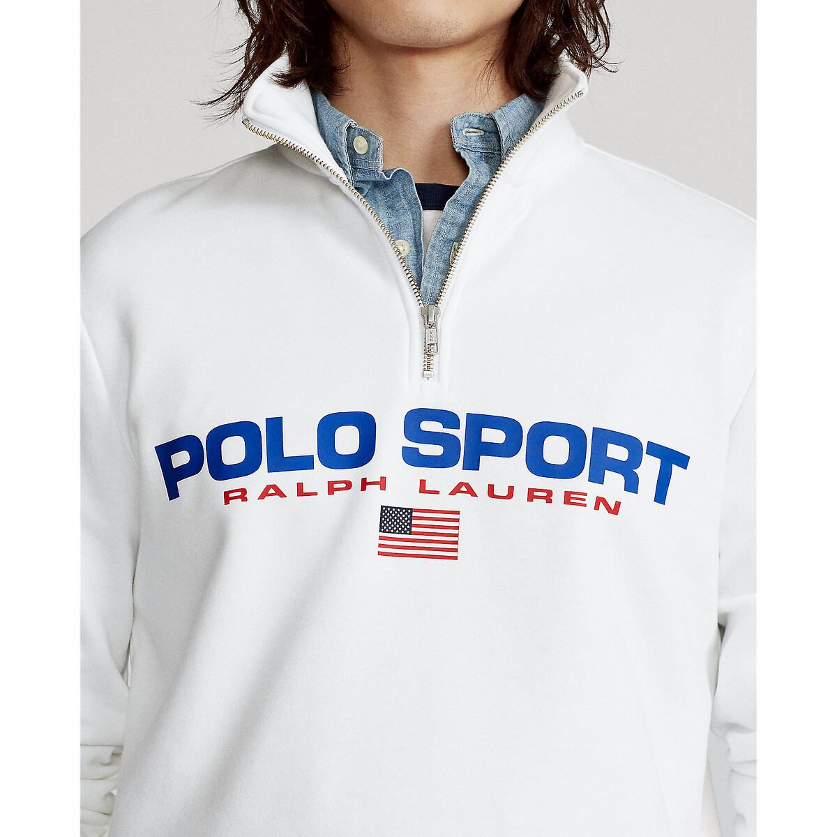 polo sport quarter zip white