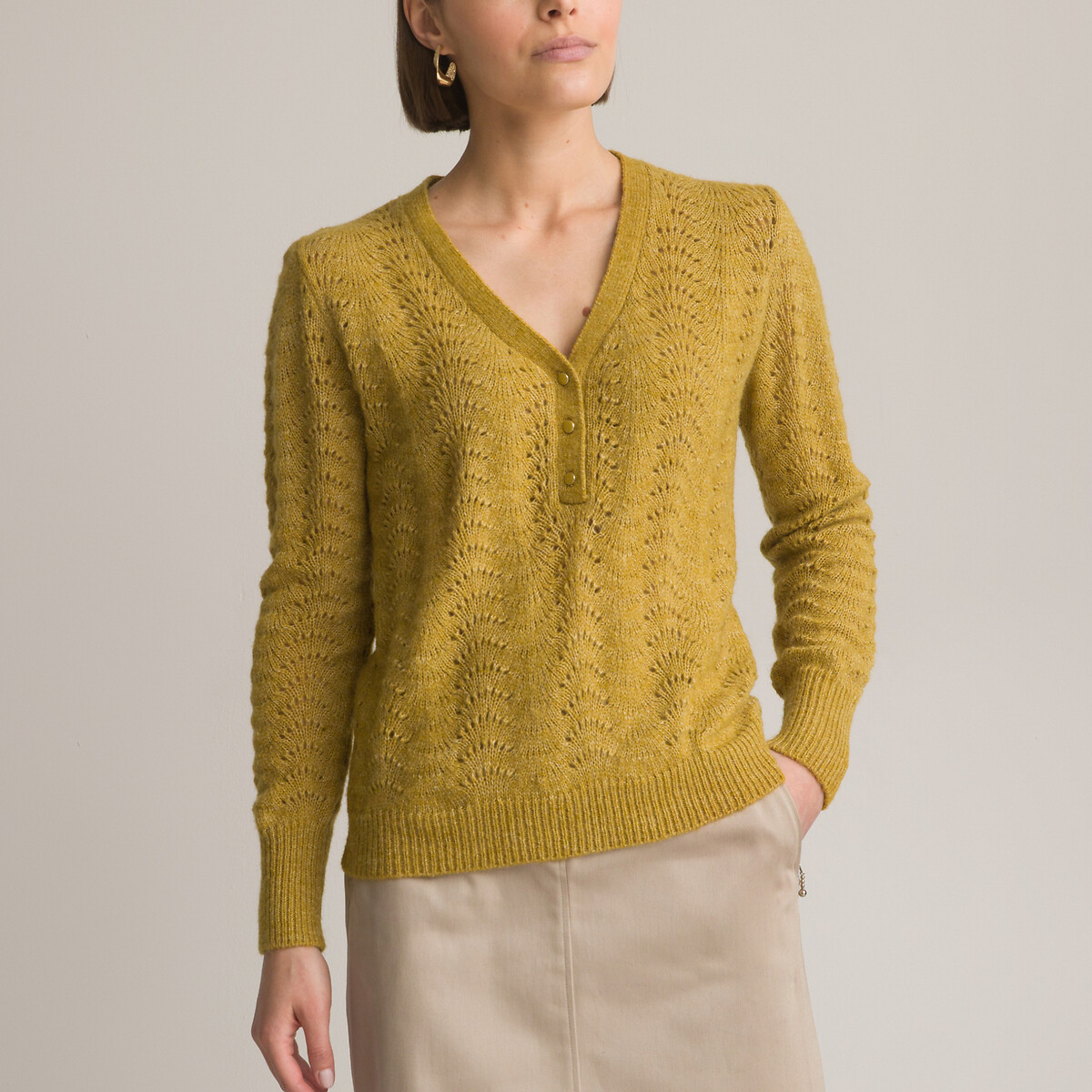 Yellow fine knit on sale jumper