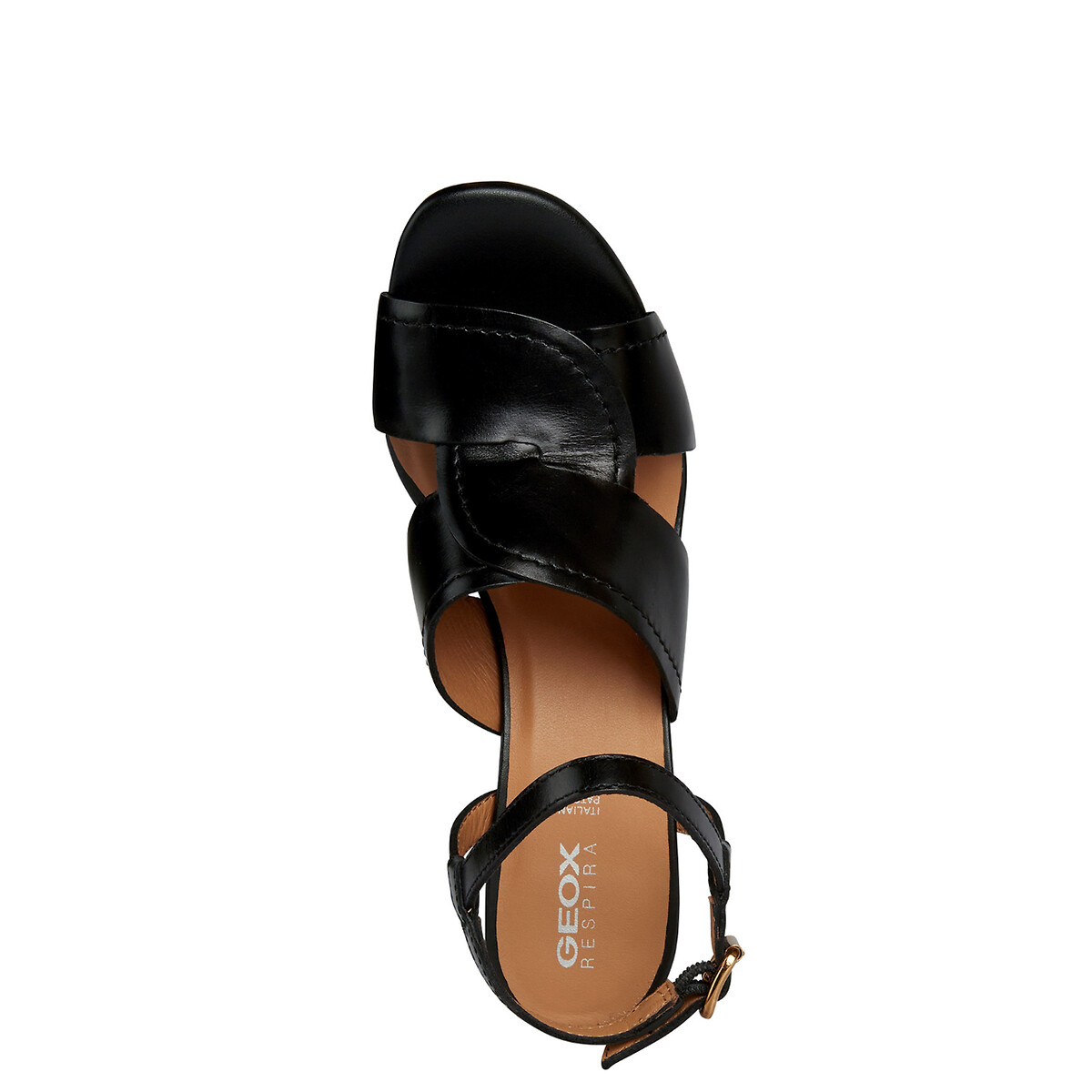 Chaussures Geox Respira Talon Compensé Cuir Noir - Taille 36, Occasion Peu Portées, Nœud Avant