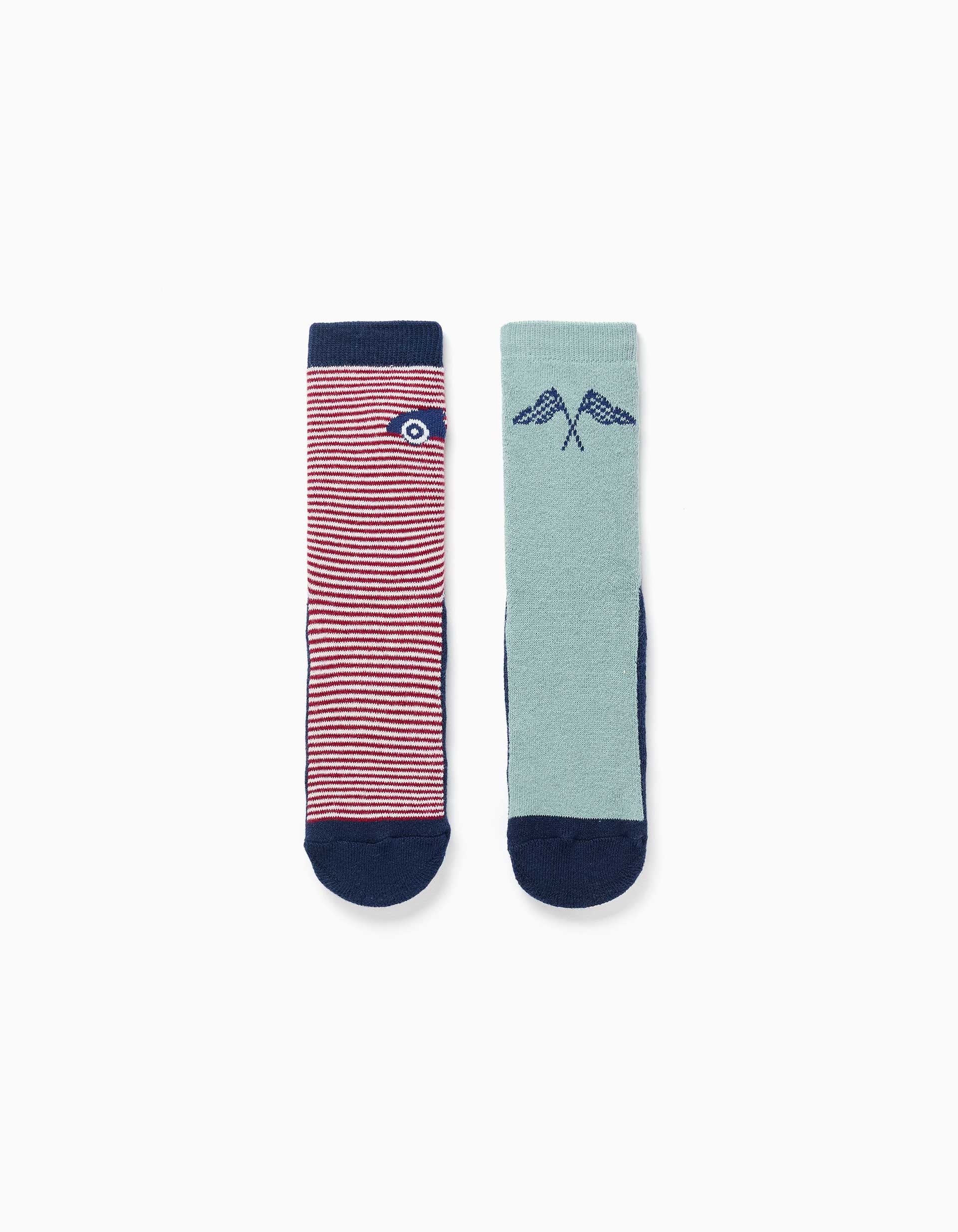 2 chaussettes en éponge antidérapantes avec motif voiture, ZIPPY