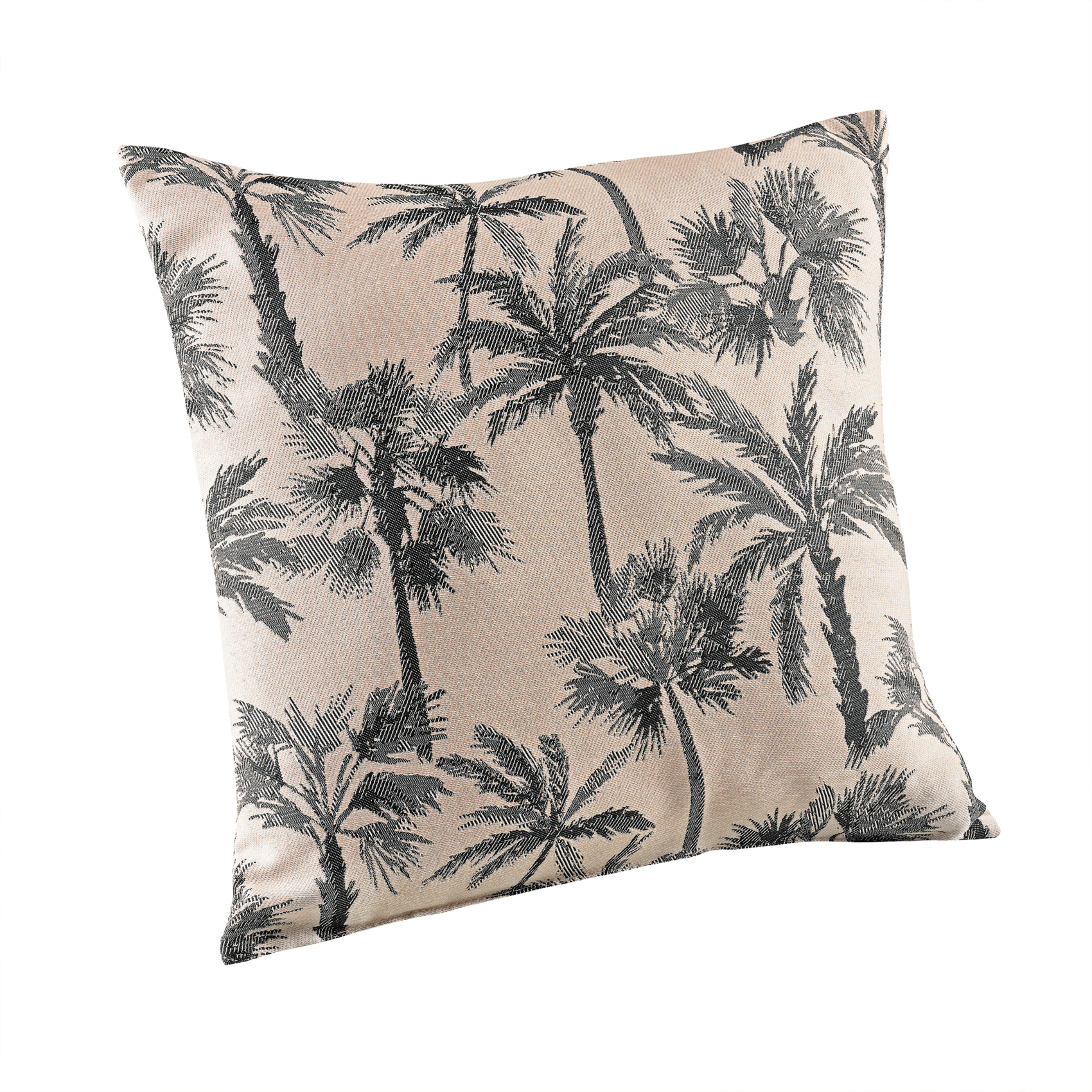 Coussin motif palmier tissé, LINDER