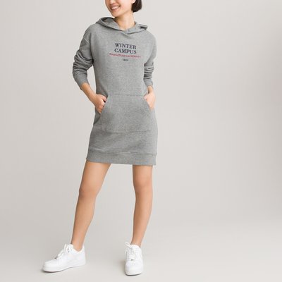 Cotton Mix Hoodie Dress, 10-18 Years LA REDOUTE COLLECTIONS