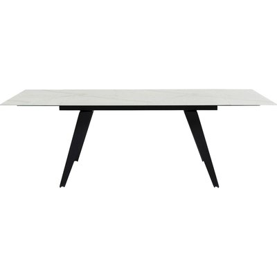 Table à rallonges Amsterdam 240x90cm effet marbre blanc KARE DESIGN