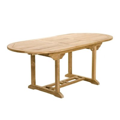 Table de jardin extensible ovale en bois de teck massif 120/180x90cm SUMMER 8 personnes PIER IMPORT
