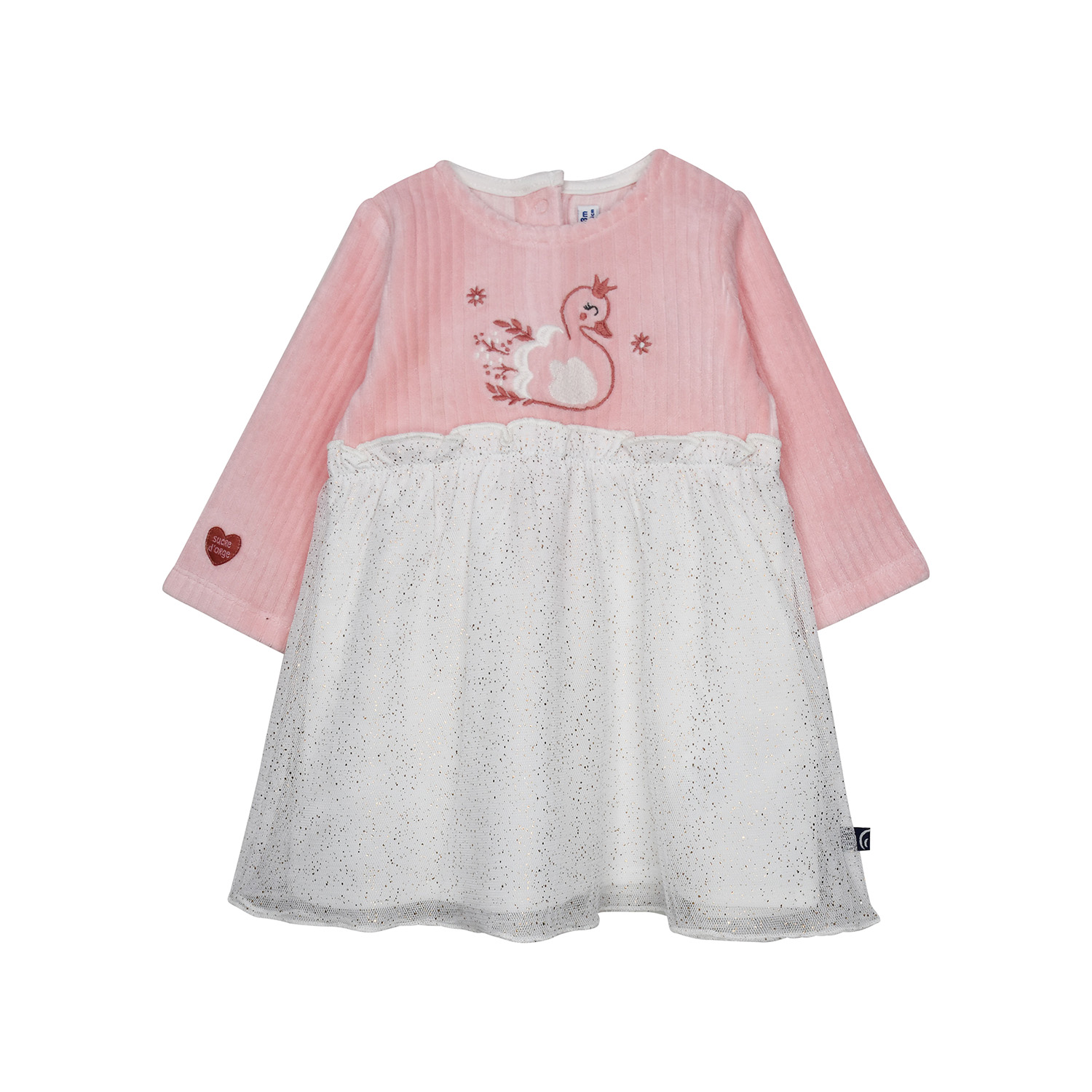 Robe en maille manches longues pensée, SUCRE D'ORGE