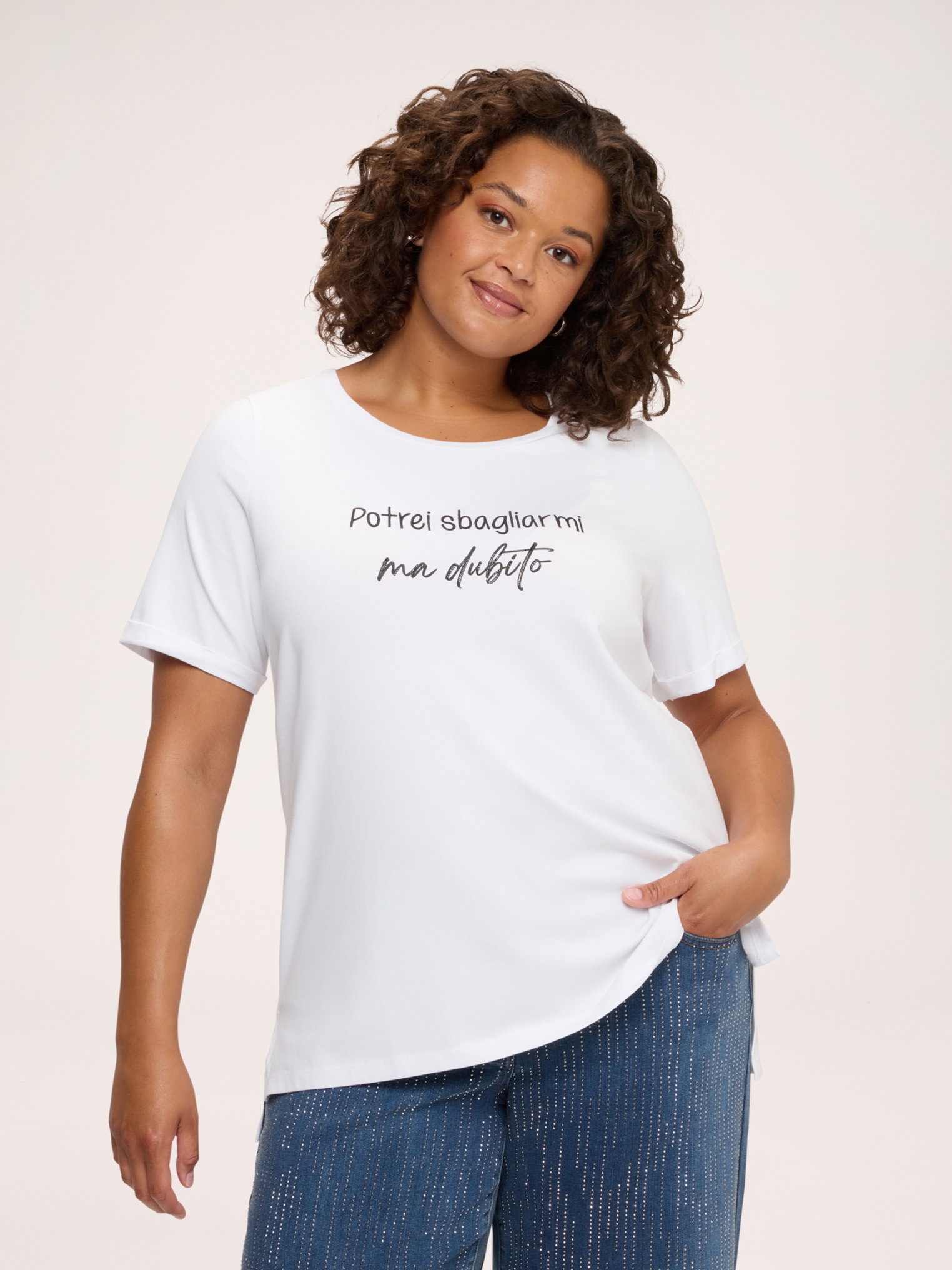 T-shirt avec inscription ironique, FIORELLA RUBINO