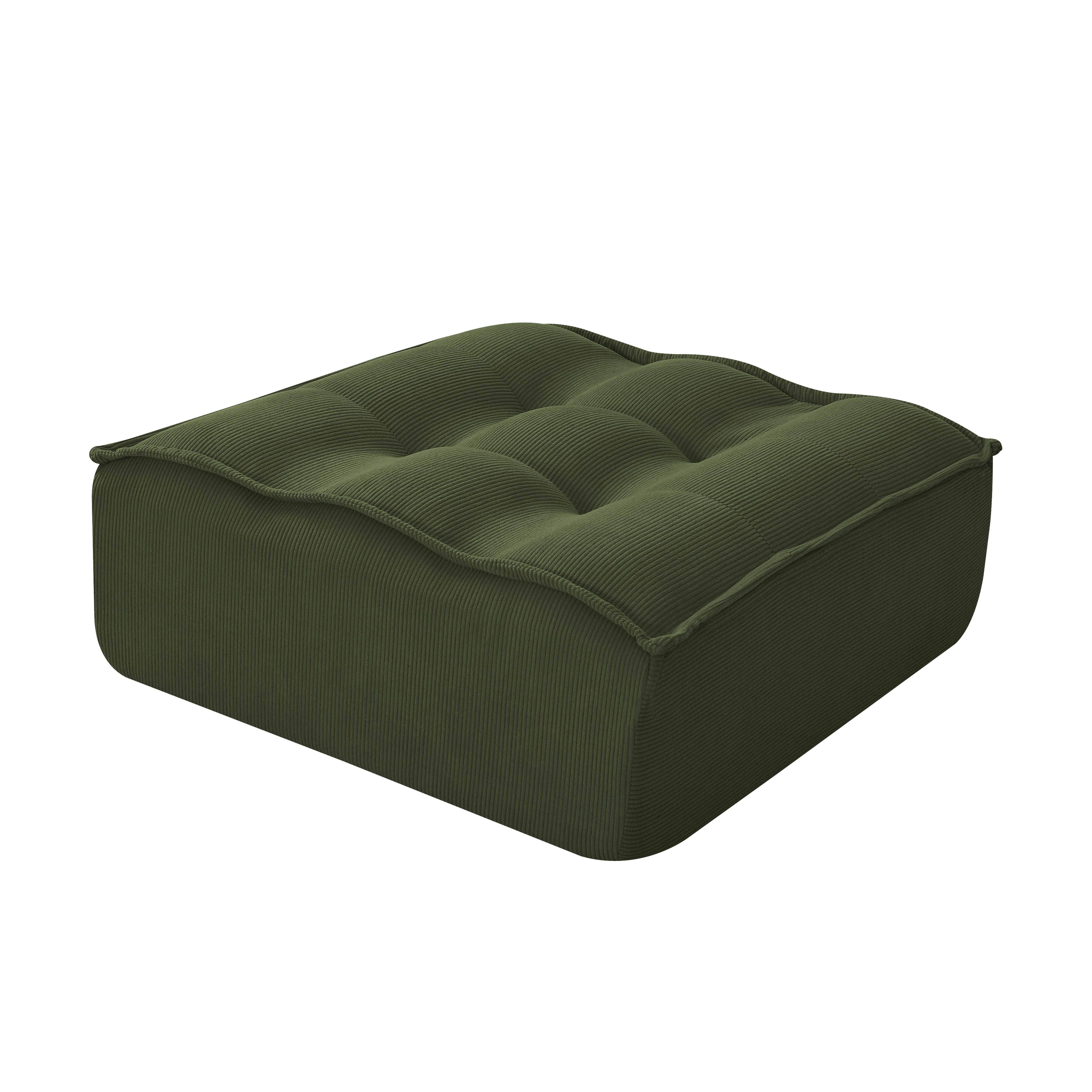 Pouf en velours côtelé, LIZY, OVIALA