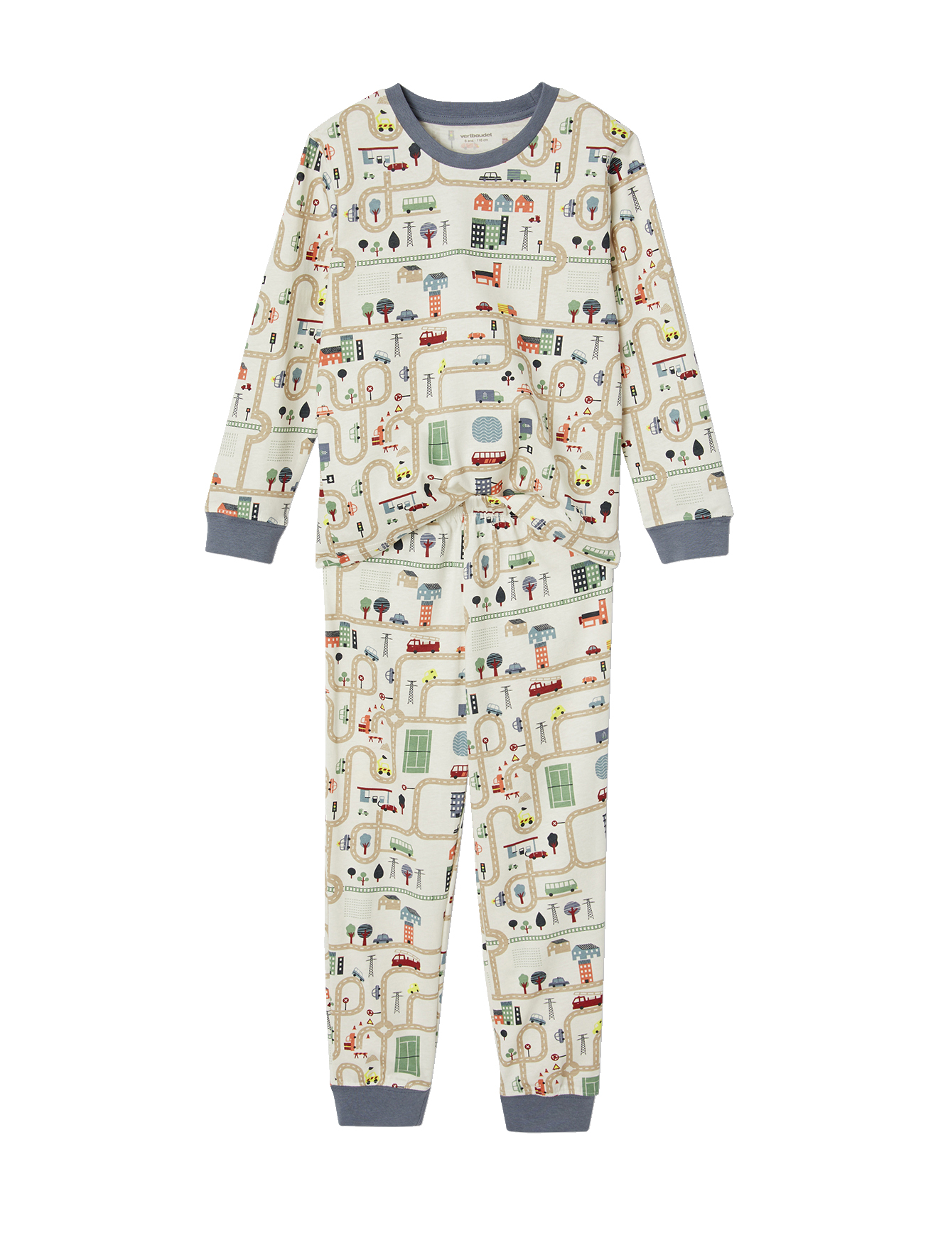Pyjama imprimé circuit de voitures, VERTBAUDET