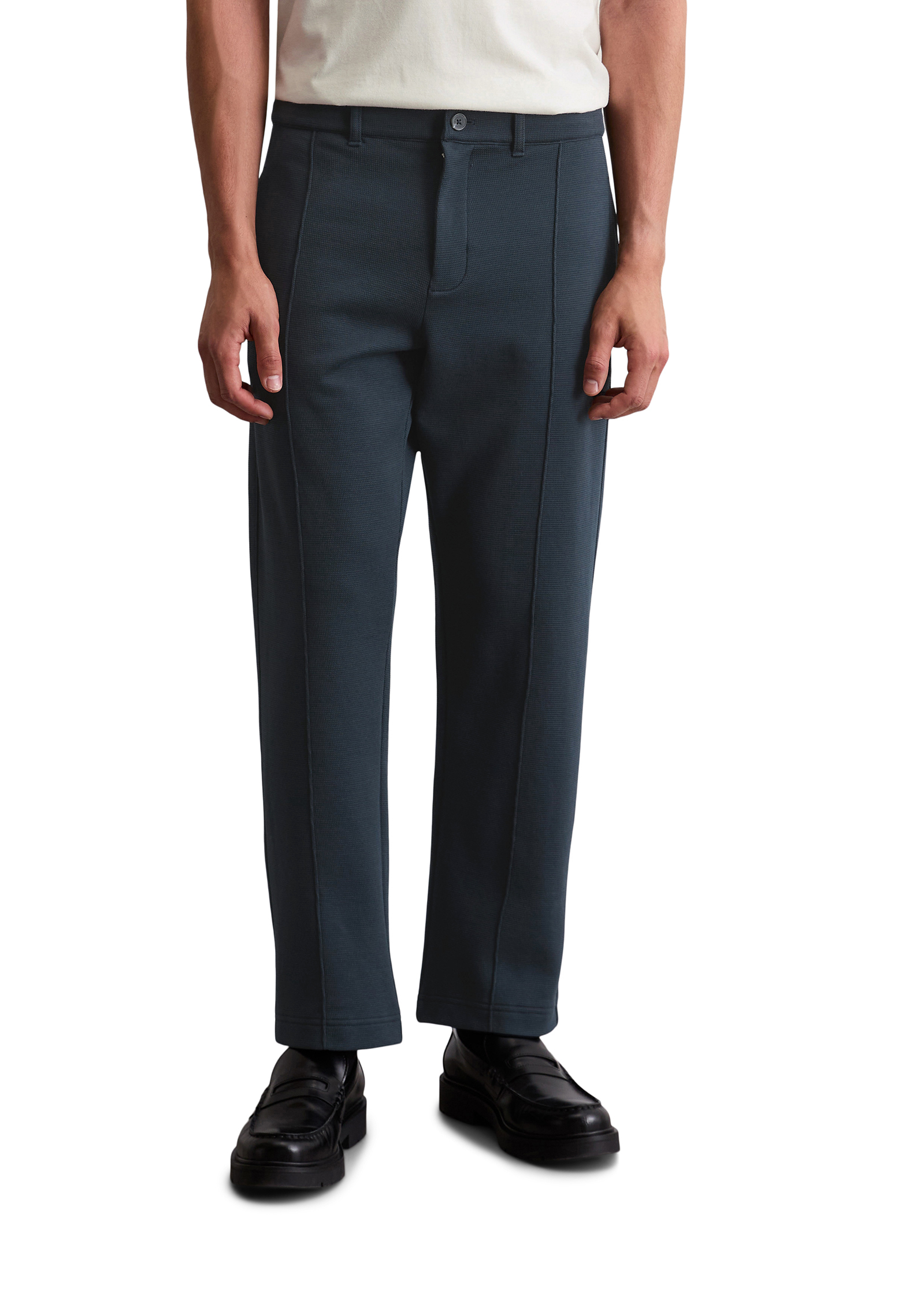 Pantalon en jersey relaxed en coton bio mélangé, MARC O'POLO