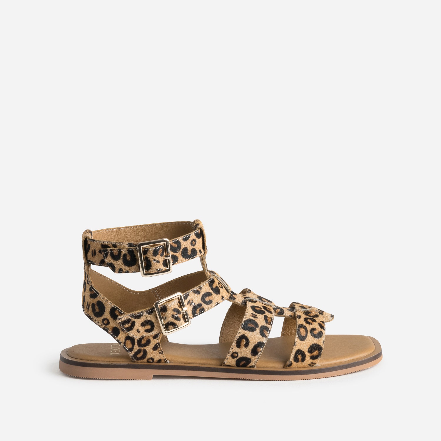 Sandale Plate en cuir NASH, TEXTO