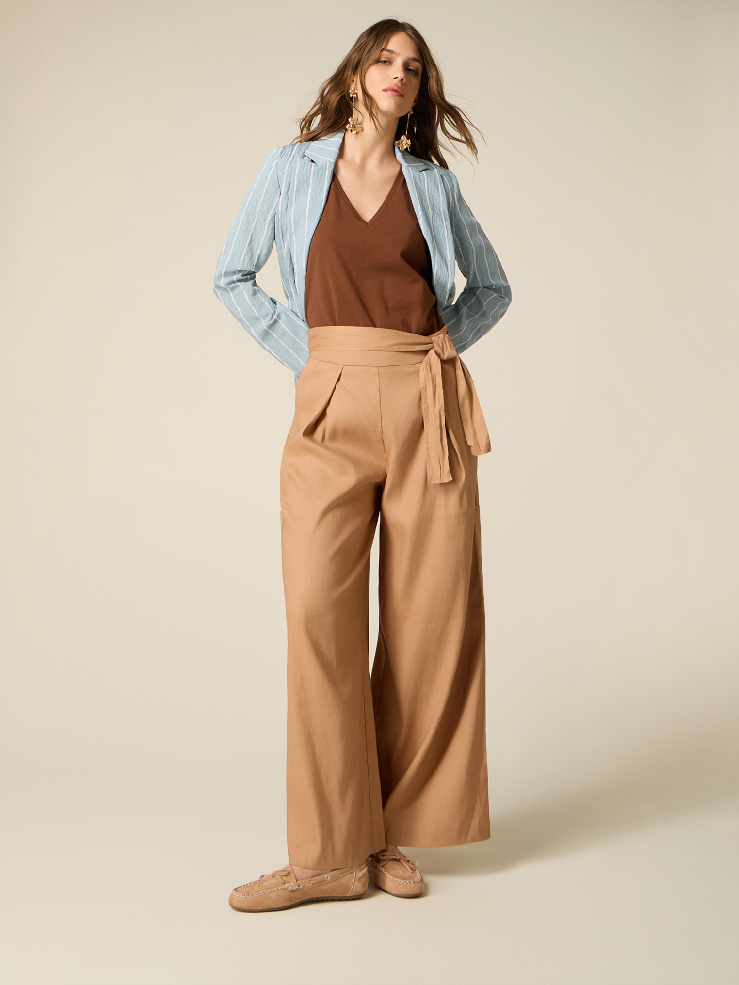 Pantalon cargo avec ceinture foulard, OLTRE