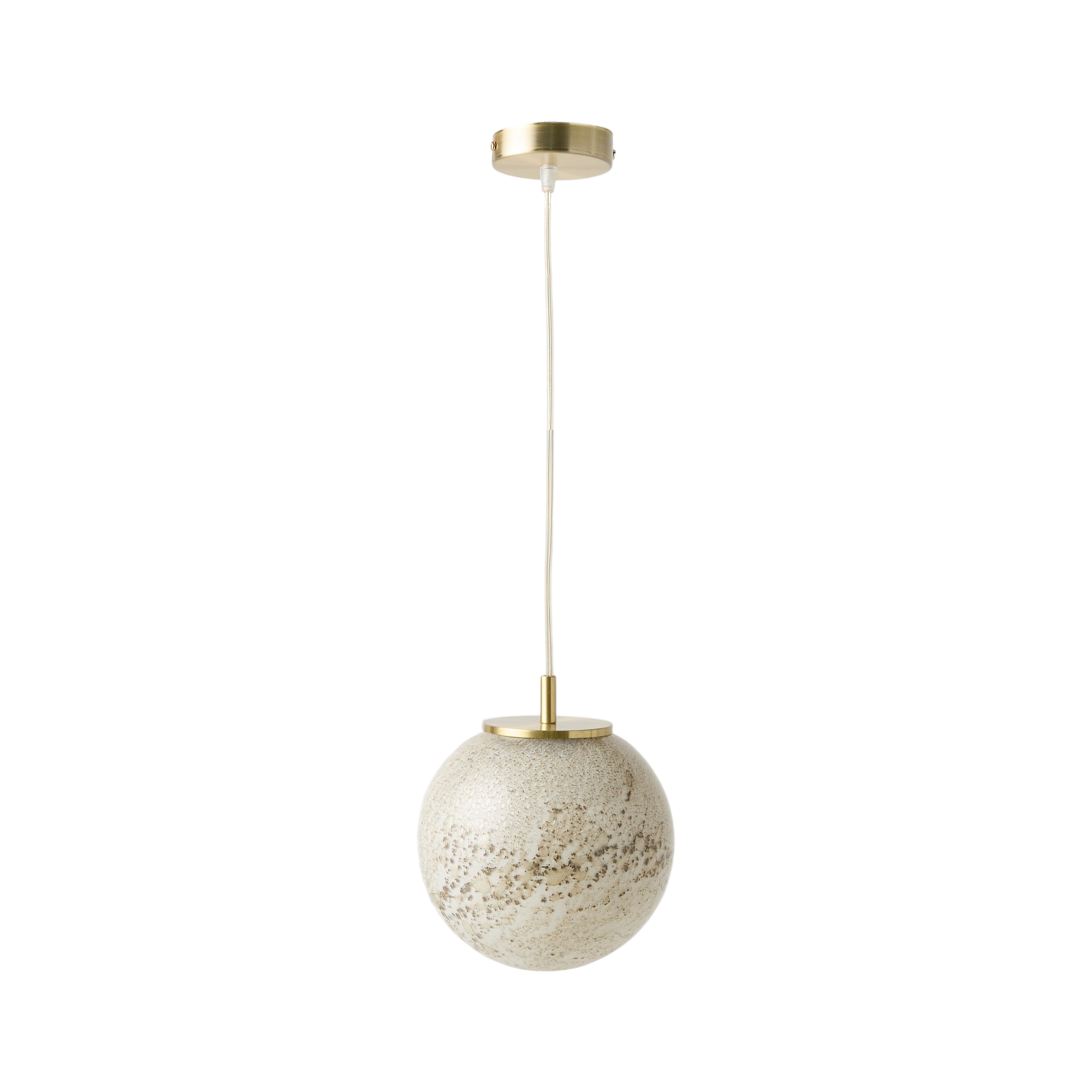 Suspension ronde blanche moucheté en verre soufflé - COLLINE, CAMIF