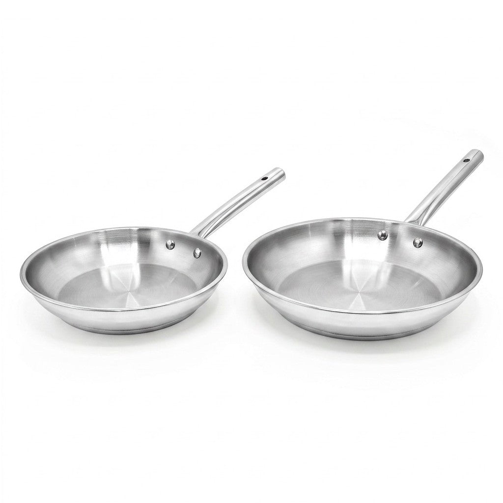 Lot 2 poêles de cuisson inox 20/24 cm, FACKELMANN