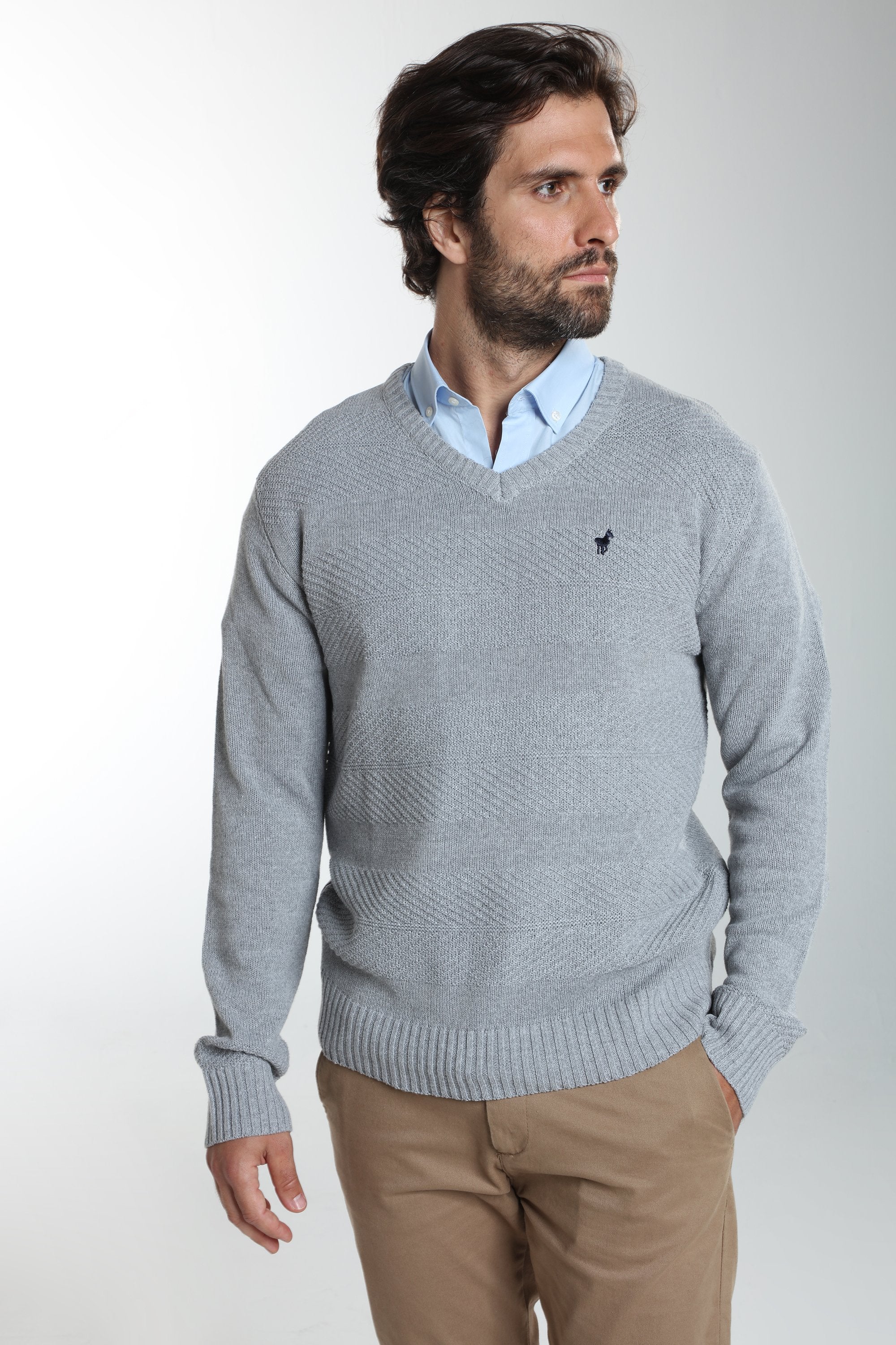 Pull col v en coton LUCKY, GENTLEMAN FARMER