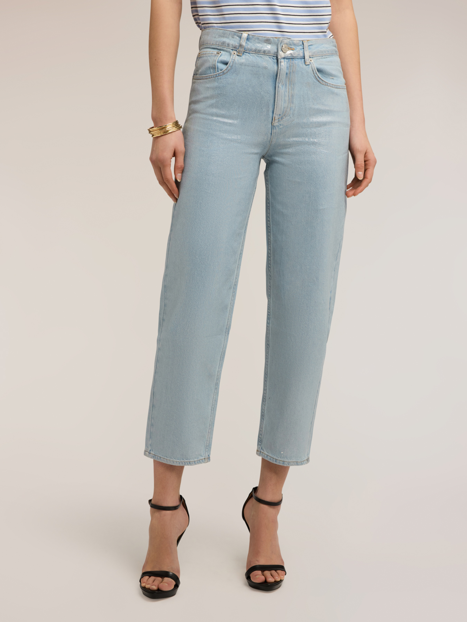 Jean regular boyfit avec laminage, MOTIVI