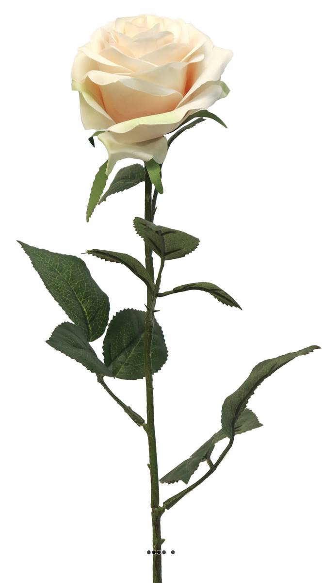 Rose factice Paris H64cm tête D9cm 12 feuille, ARTIFICIELLES