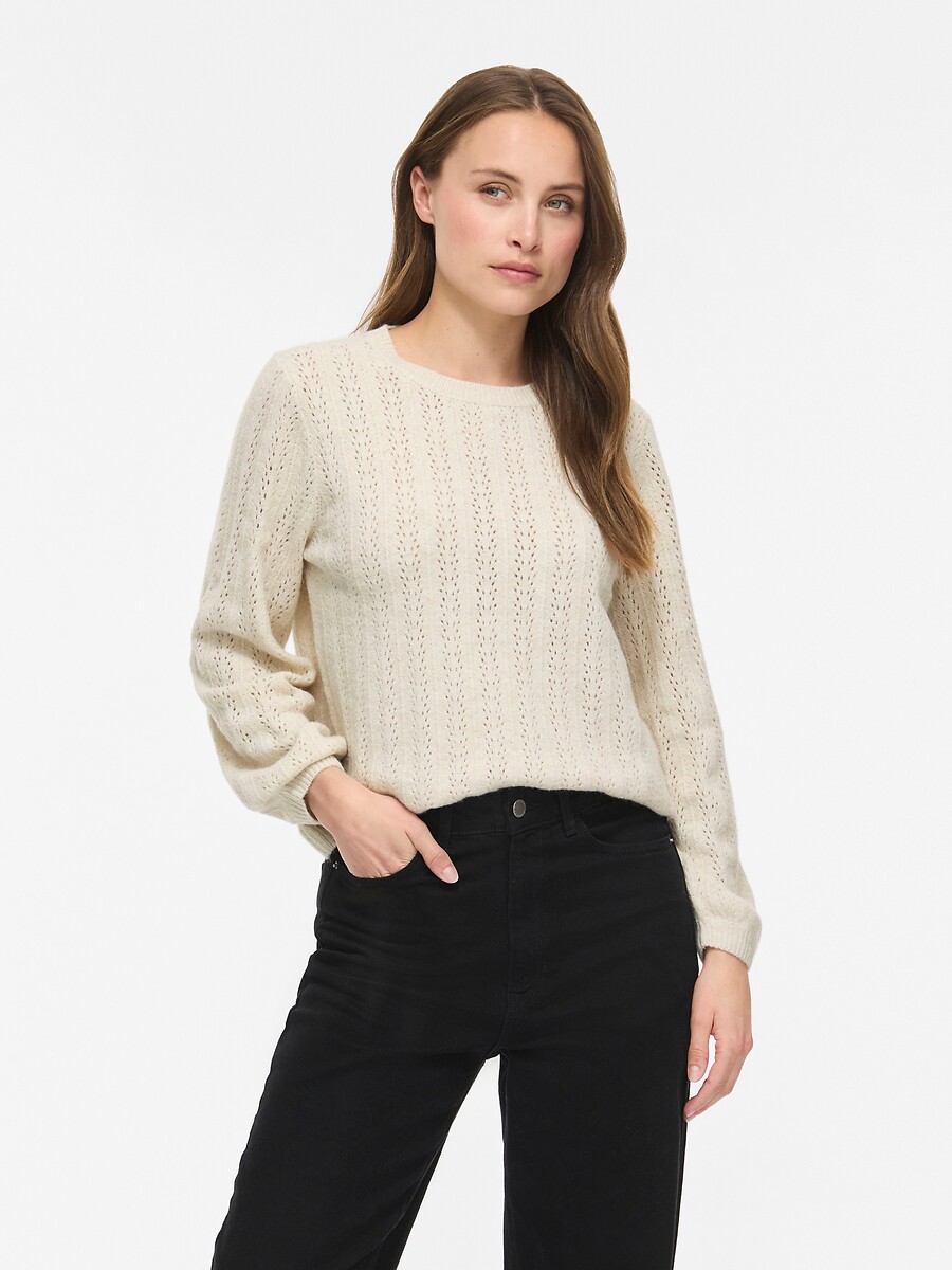 Maglia traforata con scollo rotondo, VILA