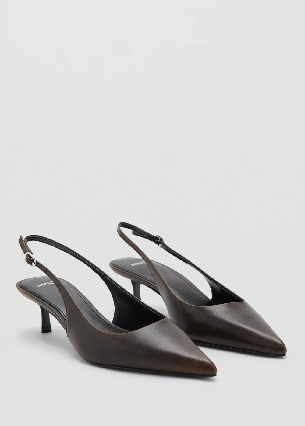 Chaussures à talon effet usé, MANGO