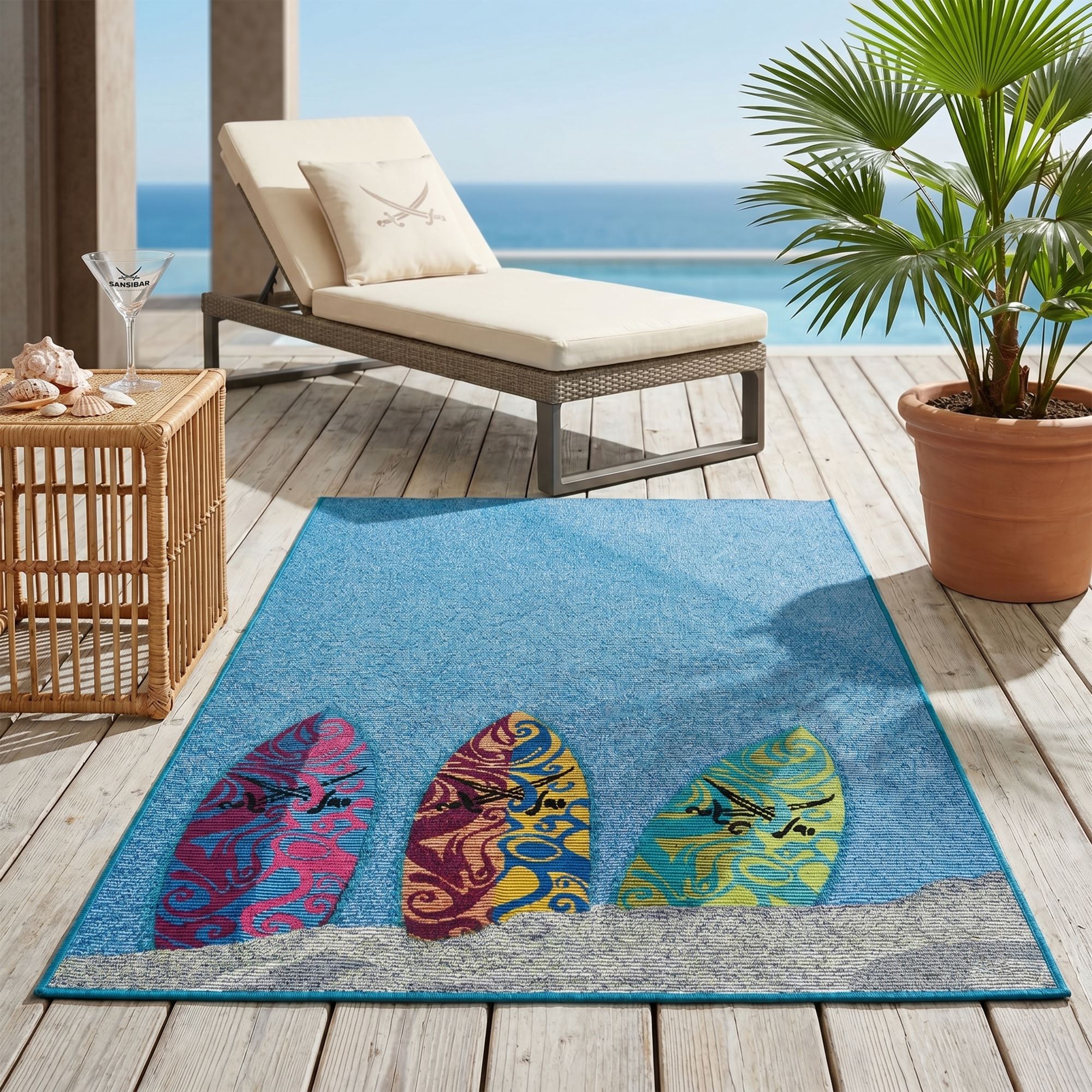Tapis d'été pour l'intérieur et l'extérieur - RANTUM BEACH, THEKO