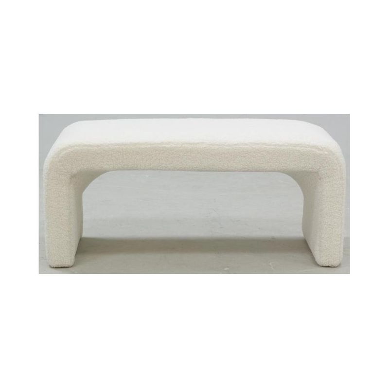 Banc blanc tissu bouclettes Couleur white Aubry Gaspard