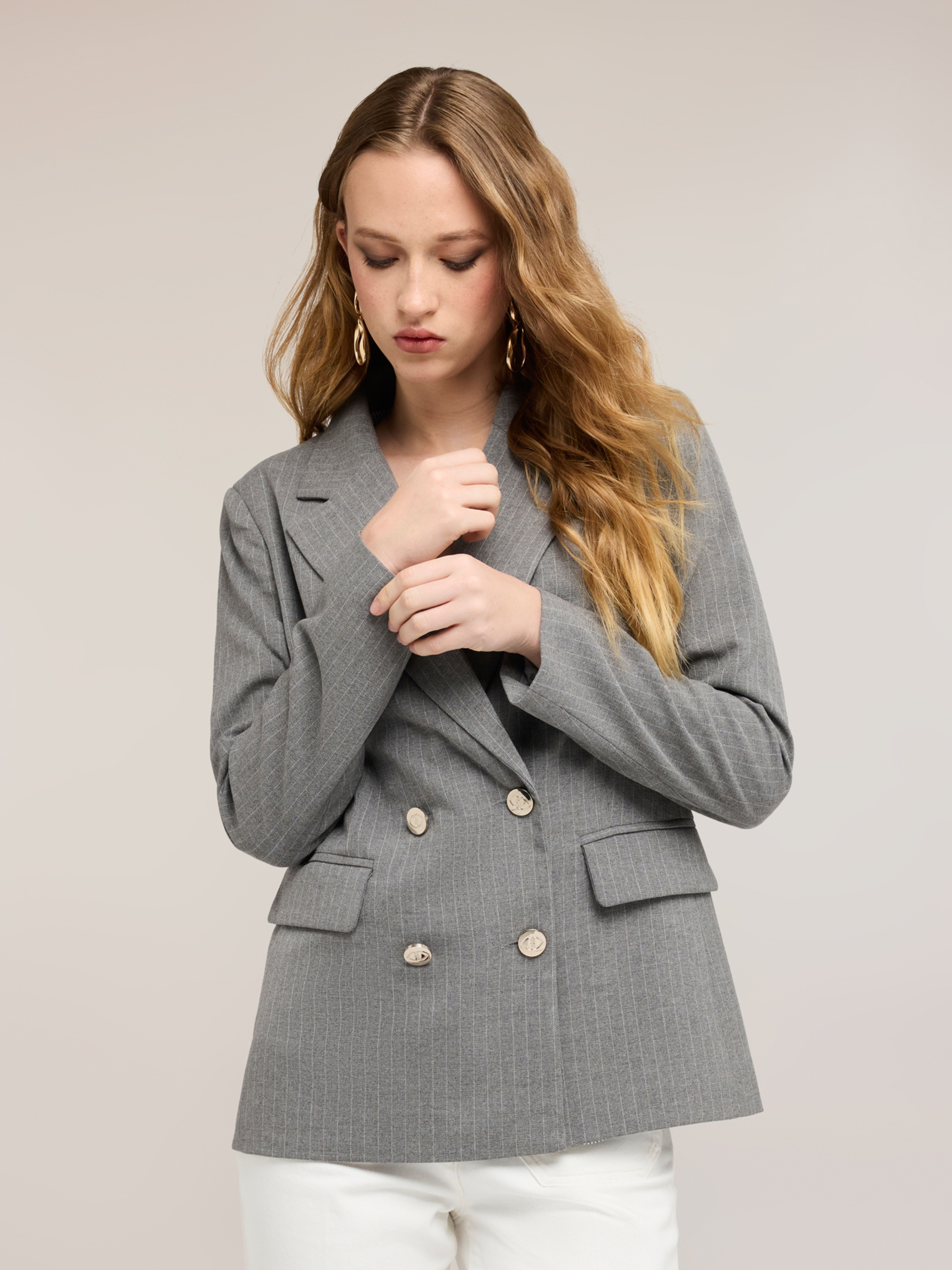 Veste croisée à rayures, MOTIVI