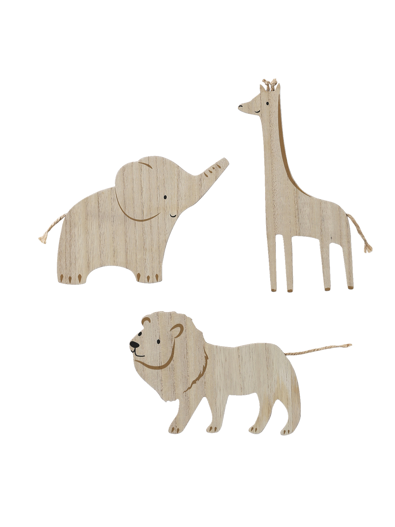 Lot de 3 décorations murales Animaux de la jungle, VERTBAUDET