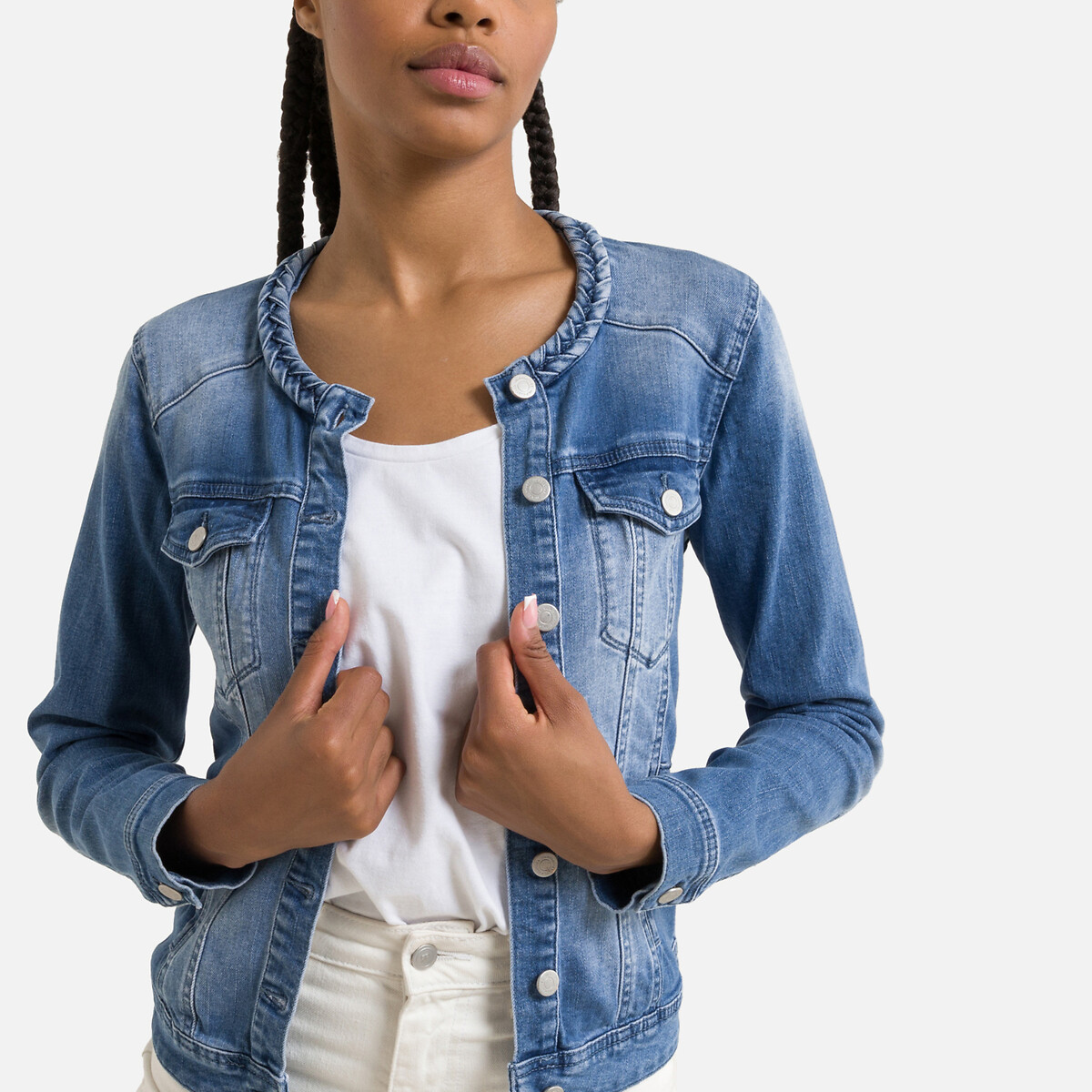 blue jean short jacket