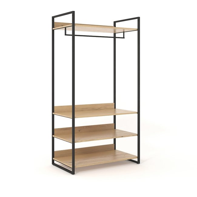 Hiba Wide Modular Wardrobe Unit with 3 Shelves & 1 Hanging Rail, wood/metal, LA REDOUTE INTERIEURS