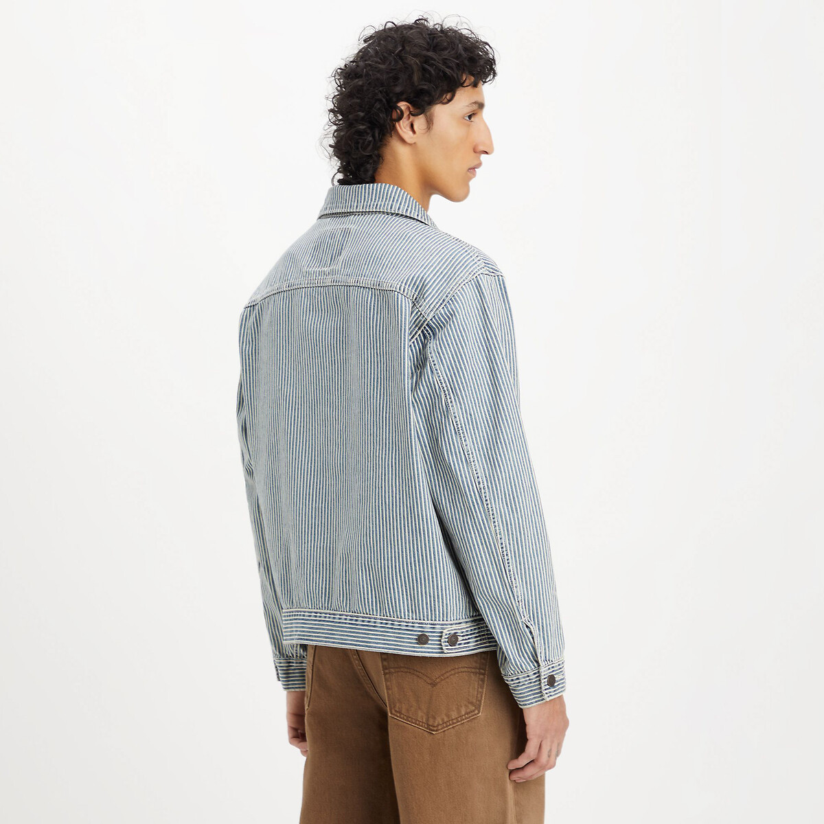 Levi's striped denim sale jacket