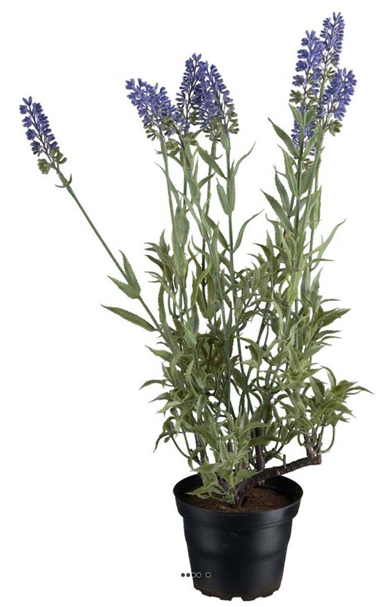 Lavande artificielle en pot H 40 cm 9 fleurs, ARTIFICIELLES