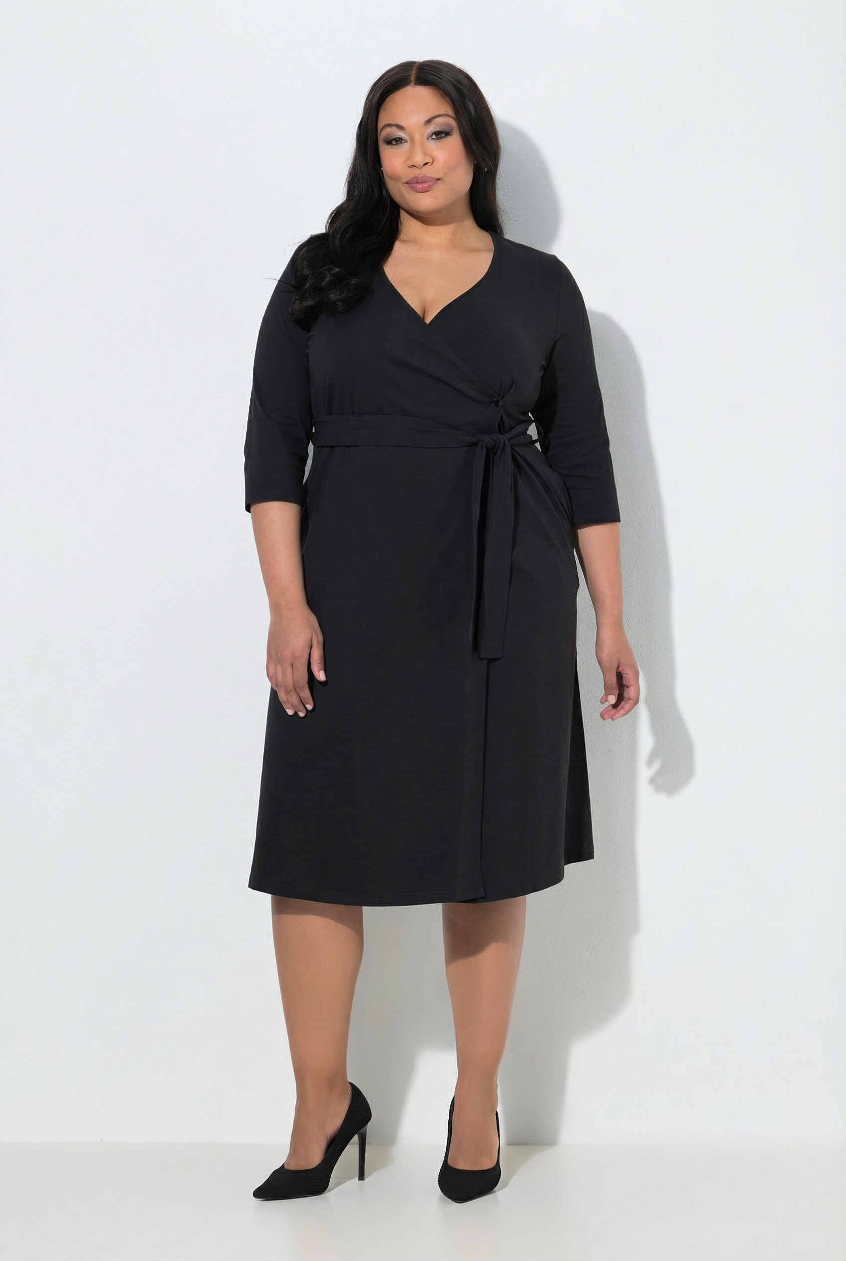 Robe portefeuille, coupe en A, col en V, ULLA POPKEN