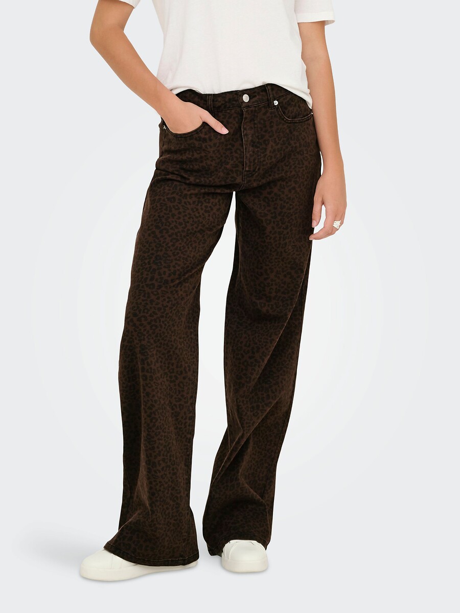 High Waist Jeans with Leopard Print, ONLY
