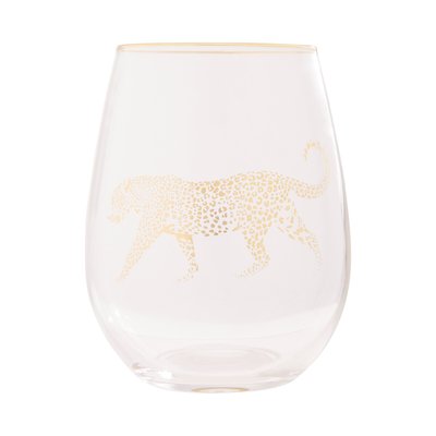 Leopard Stemless Wine Glass, 550ml SO'HOME