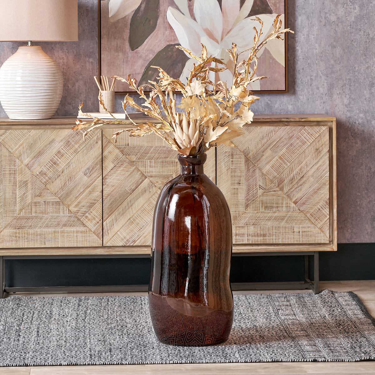 73cm Tall Organic Shaped Recycled Glass Vase, ÉDITÉ