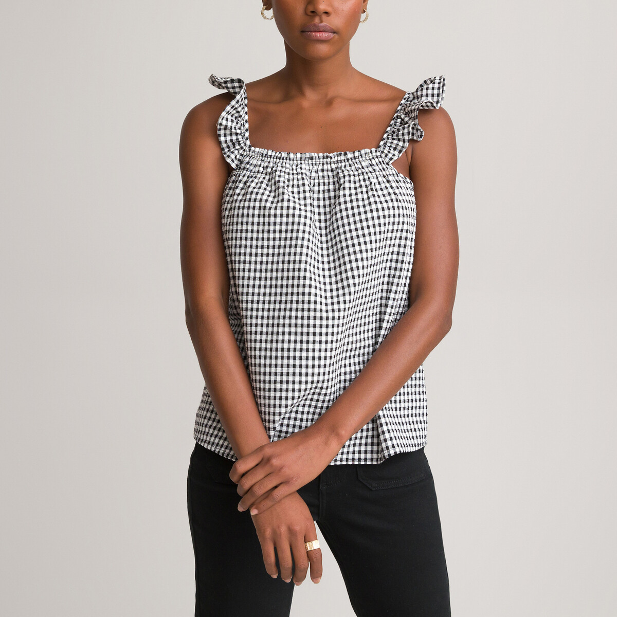 gingham sleeveless top