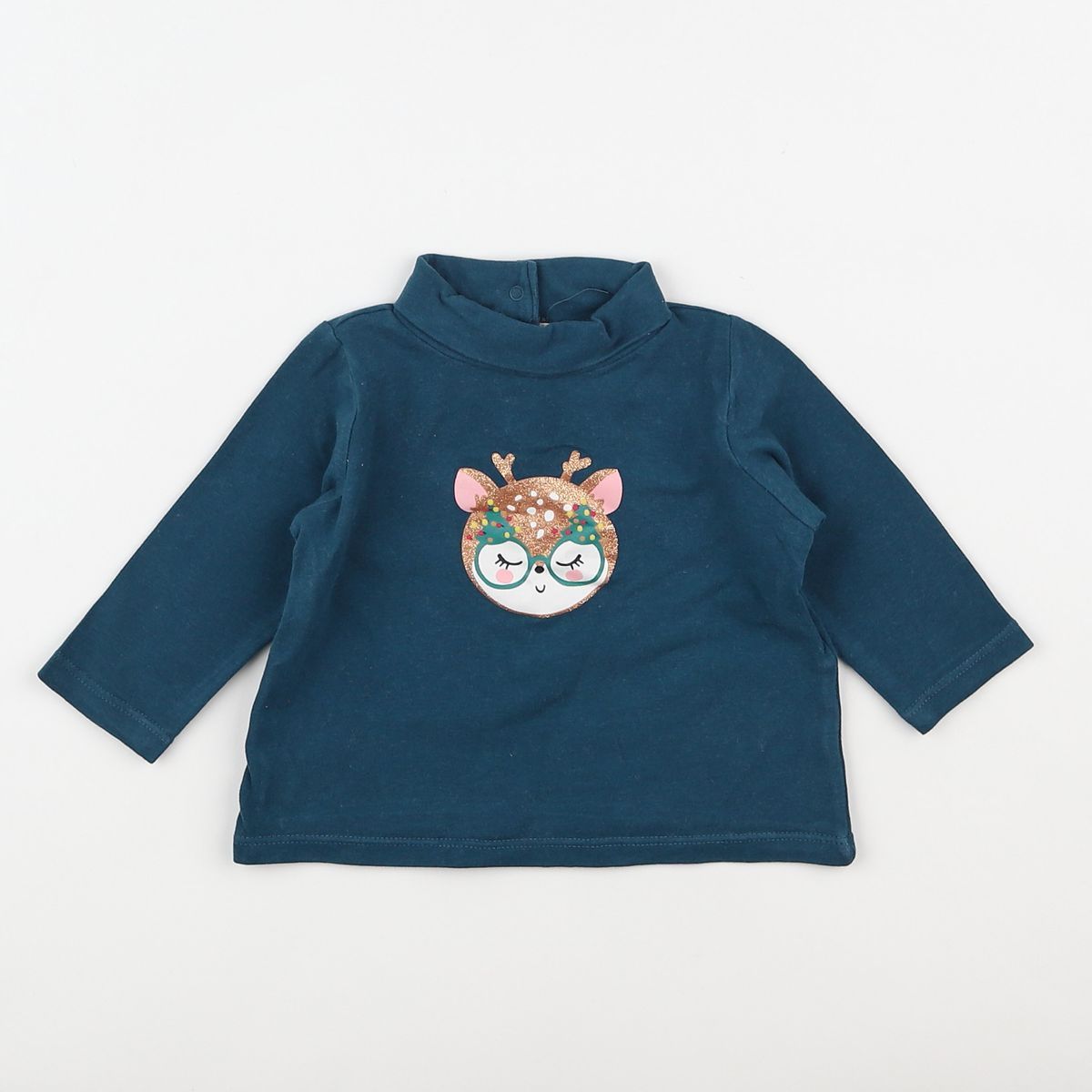 Sous-pull DPAM Fille 5 Ans - Blanc - 95% Coton - Manches Longues - Très Bon état