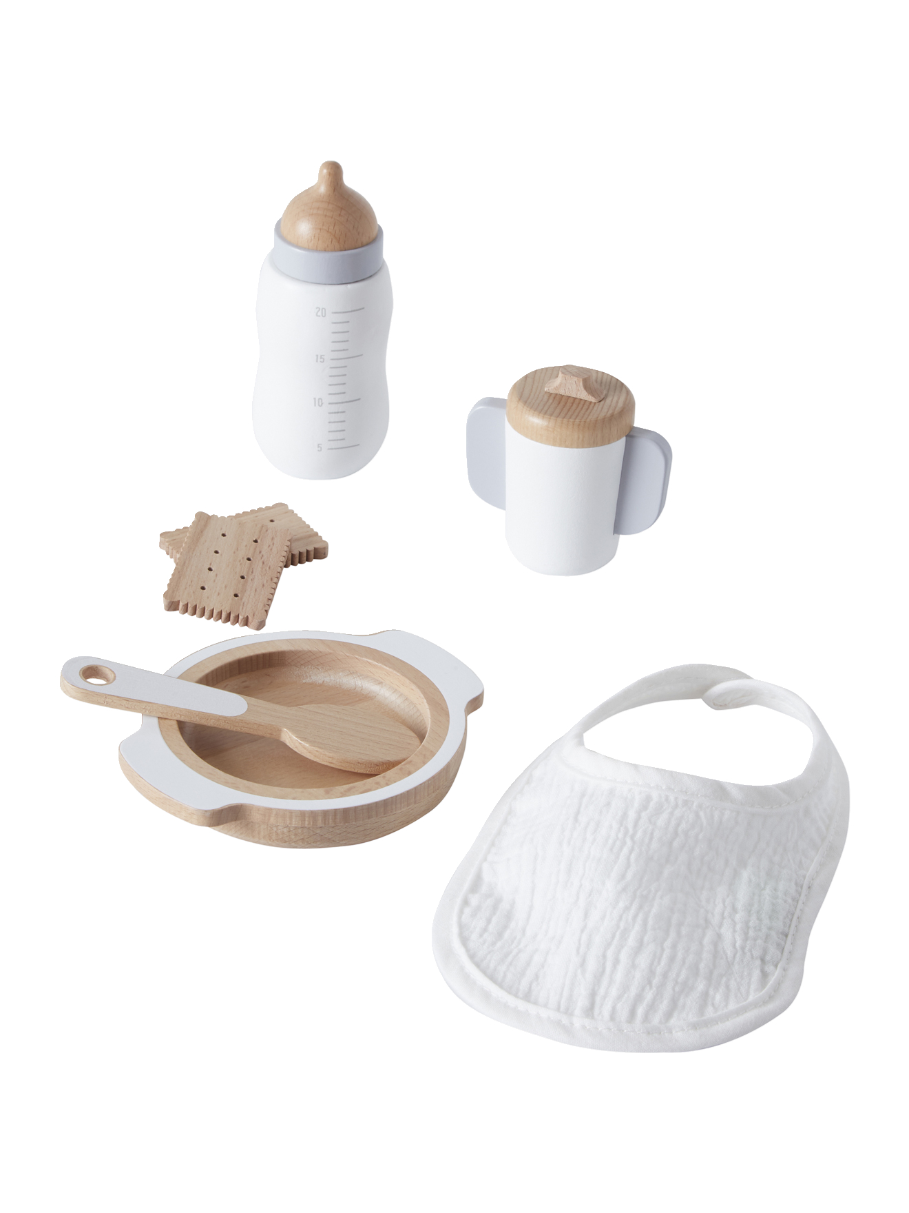 Set accessoires repas poupon en bois, VERTBAUDET