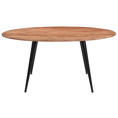 Table à manger ovale en bois massif et métal  L160 cm OBALI MILIBOO