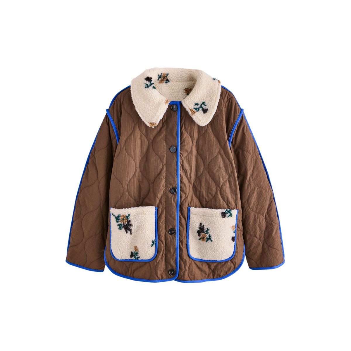 Veste matelassée réversible en peau lainée, NEXT