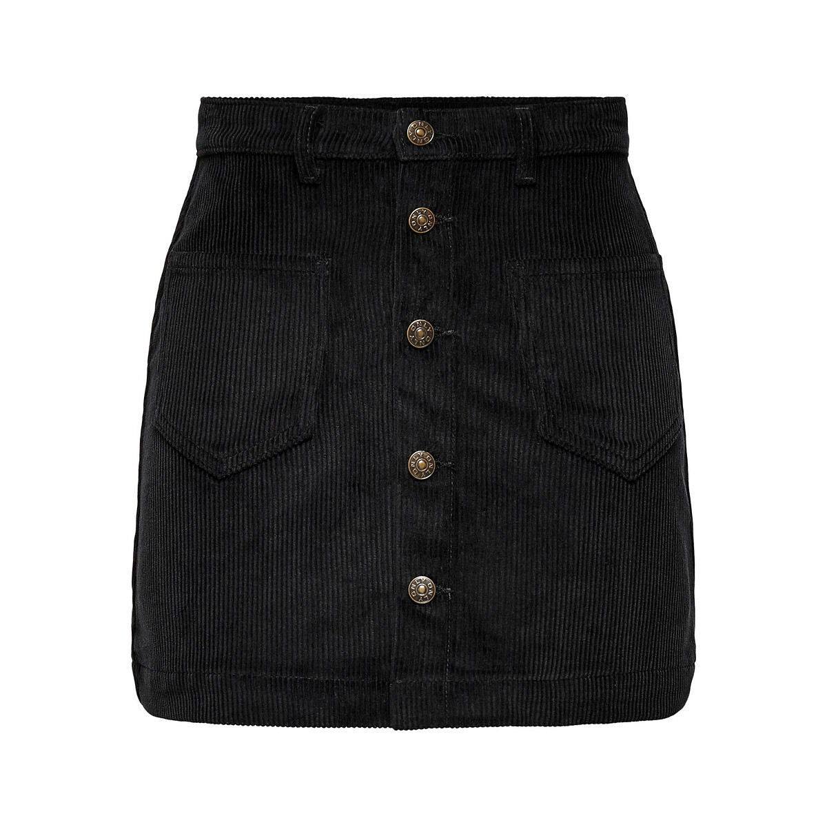 Corduroy Buttoned Mini Skirt