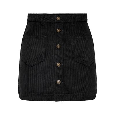 Corduroy Buttoned Mini Skirt ONLY PETITE